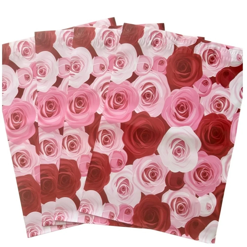 20 10x13 ROSE POLY MAILERS NEW PINK RED PACK BULK DURABLE BAG MAILING BUSINESS